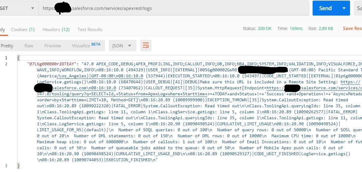 Postman Apex Logging Service