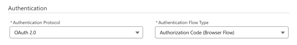 Showing the only options currently available for Authentication in External Auth Identity Providers as of Spring 25 release